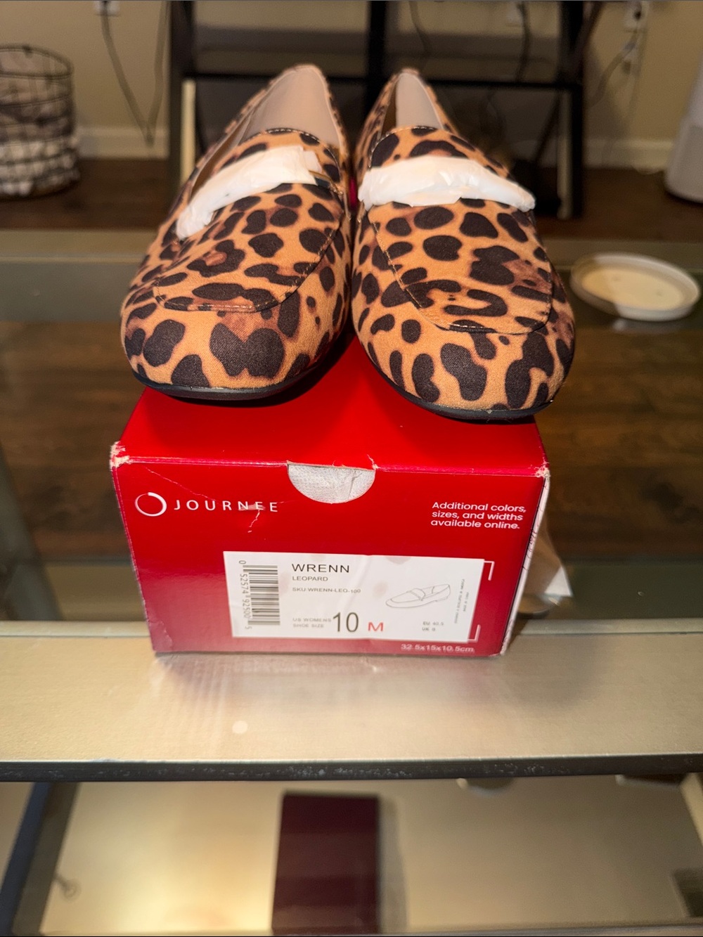 Brand New Journee Collection Wrenn Leopard Print Loafers - Brown/Black